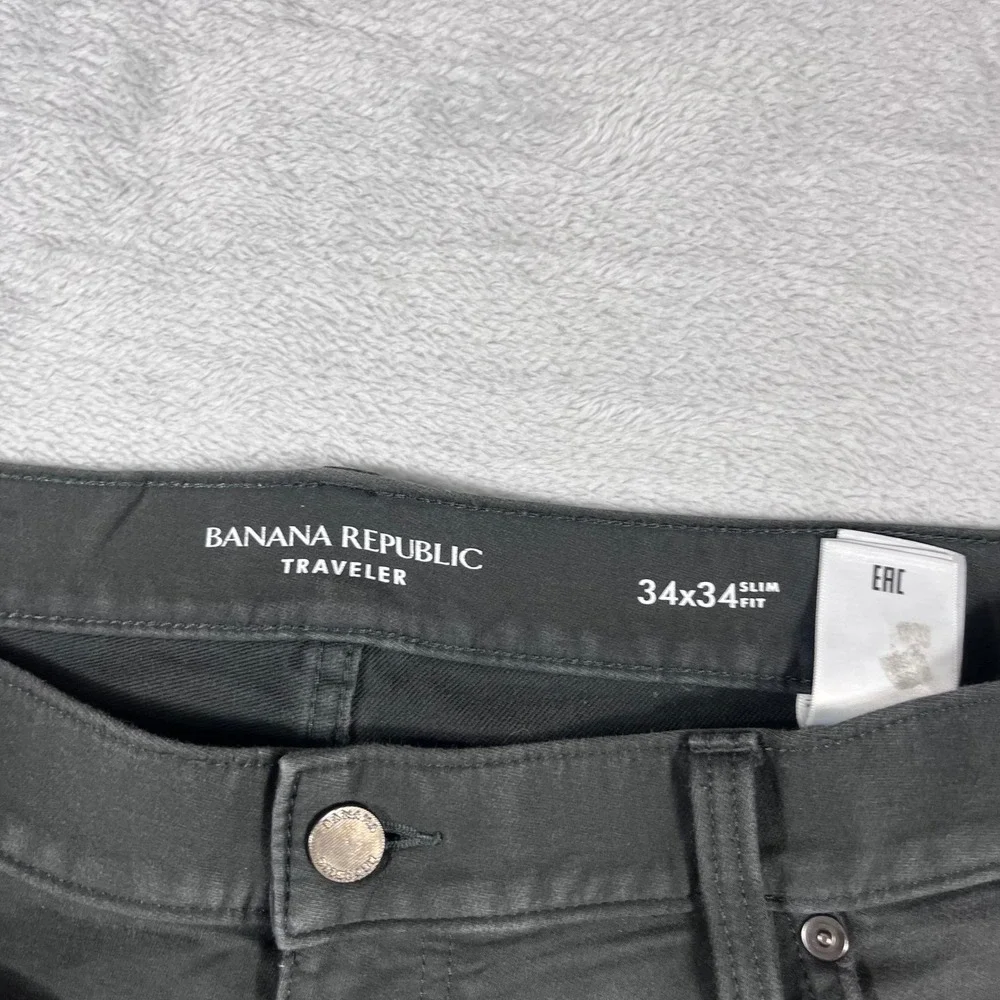 Banana Republic Traveler Slim Fit Pants Mens 34x34 Dark Gray Charcoal 5-Pocket